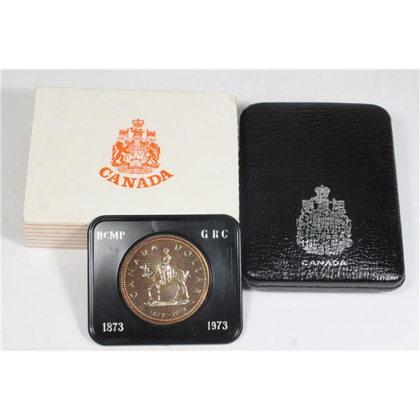 #48 1973 Canadian Silver Dollar Cased RCMP Mountie
