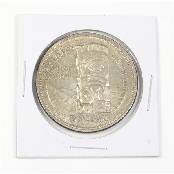 #56 1958 Canadian $1 One Dollar Silver Coin BC