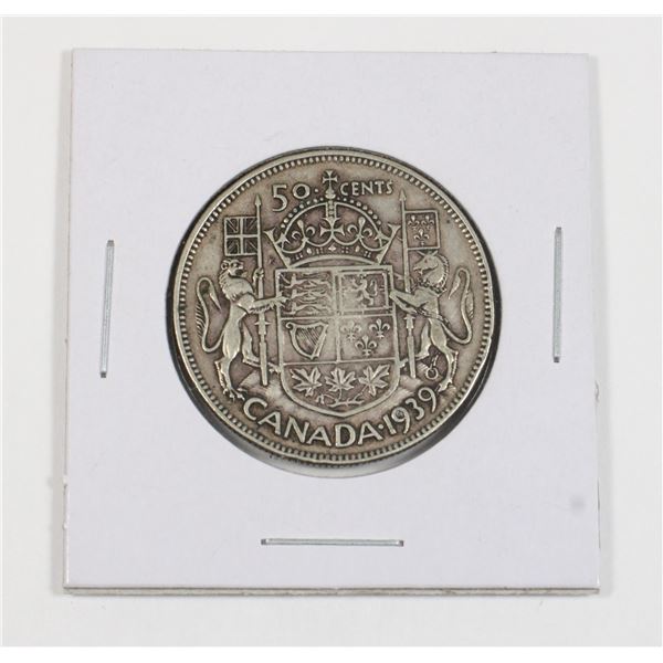 #67 WW2 1939 Fifty Cents Canada Silver Coin