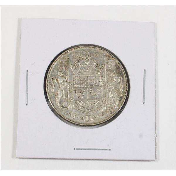 #72 1950 Fifty Cents Canada Silver Coin