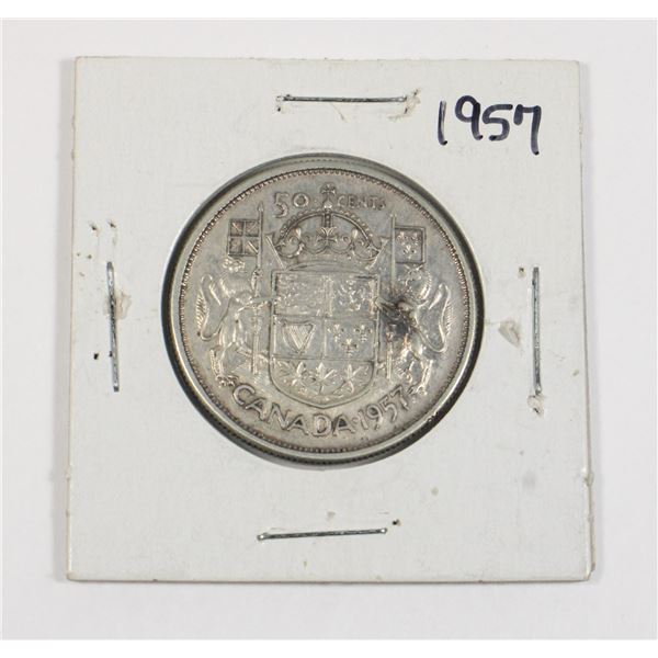 #75 1957 Fifty Cents Canada Silver Coin