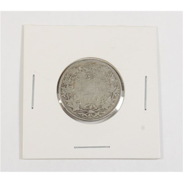#84 WW1 1918 Canada 25 Cents Quarter Silver Coin