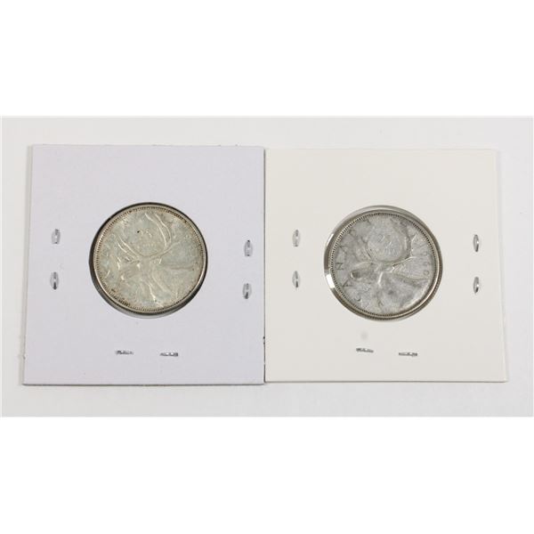 #96 1960 Canada 25 Cents Quarter Silver Coins