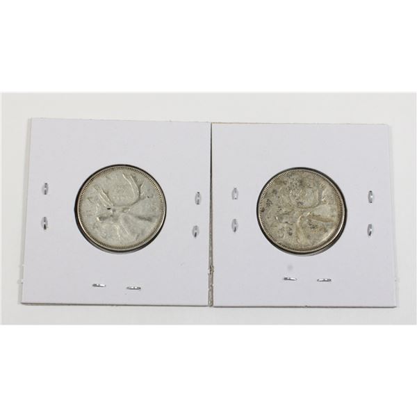 #98 1965 Canada 25 Cents Quarter Silver Coins