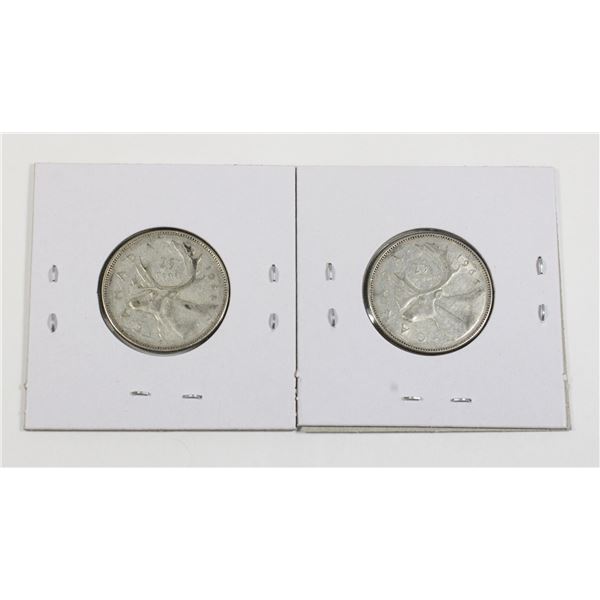 #99 1966 Canada 25 Cents Quarter Silver Coins