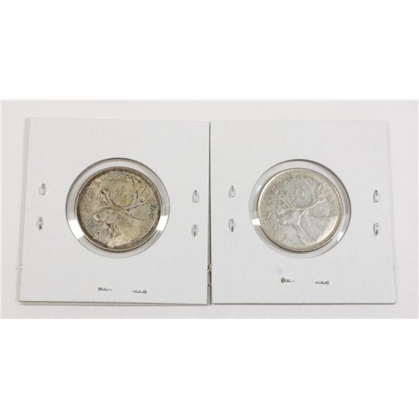 #100 1968 Canada 25 Cents Quarter Silver Coins