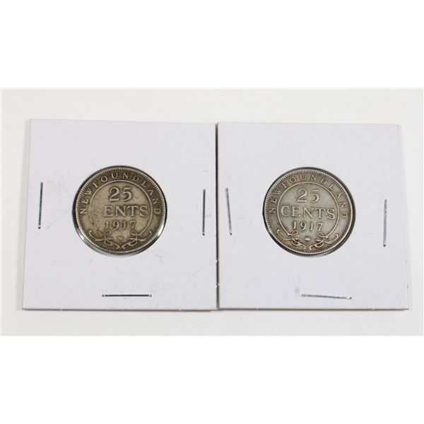#102 WW1 1917 50 Cents Newfoundland Silver Coins