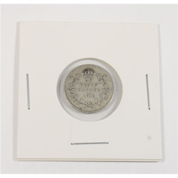 #105 1913 10 Cents Canada Canadian Silver Coin