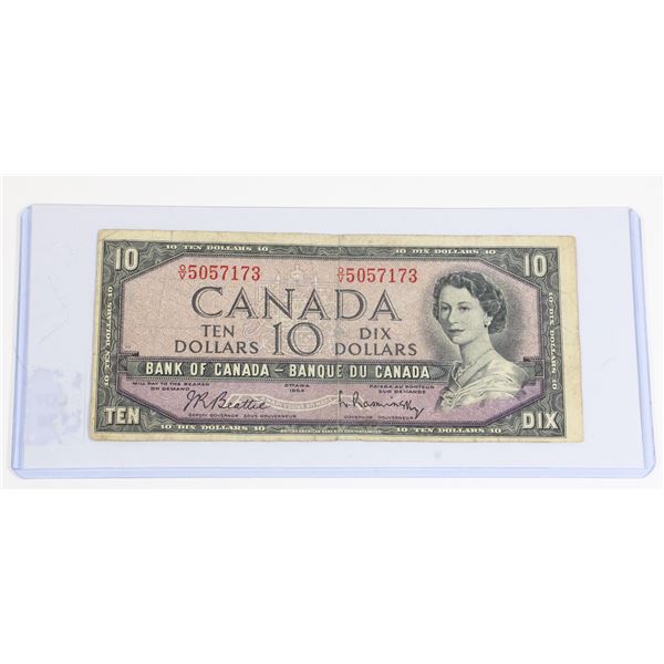 #138 1954 Canada $10 Ten Dollar Bill QEII