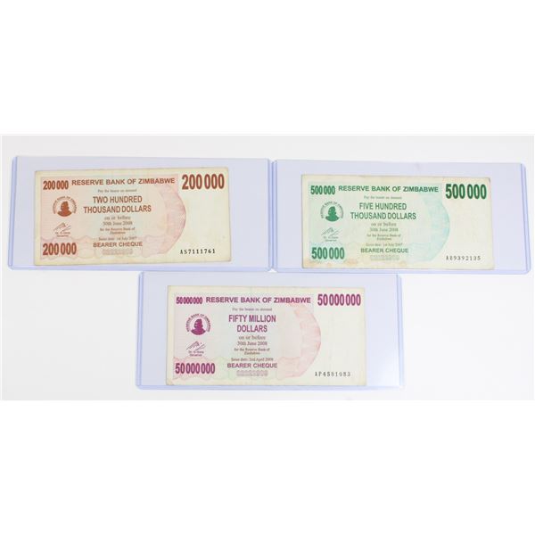 #145 2008 Zimbabwe Hyperinflation Banknotes