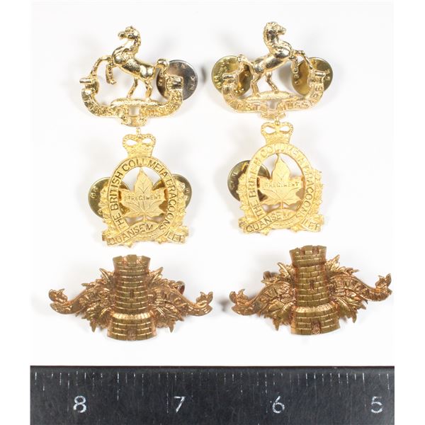 #196 Canadian Military Collar Badge Lot Inc BCD