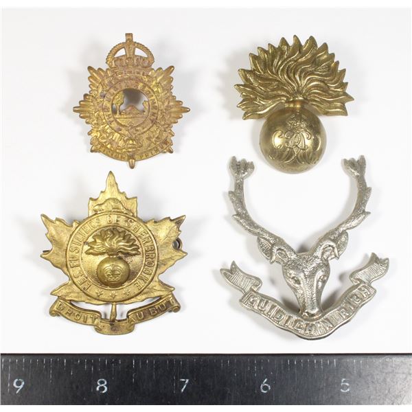 #197 WW2 Canadian Cap Badge Lot of 4 Highlanders