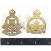 Image 1 : #198 WW2 Canadian Cap Badge Lot of 2 RCAC RCOC