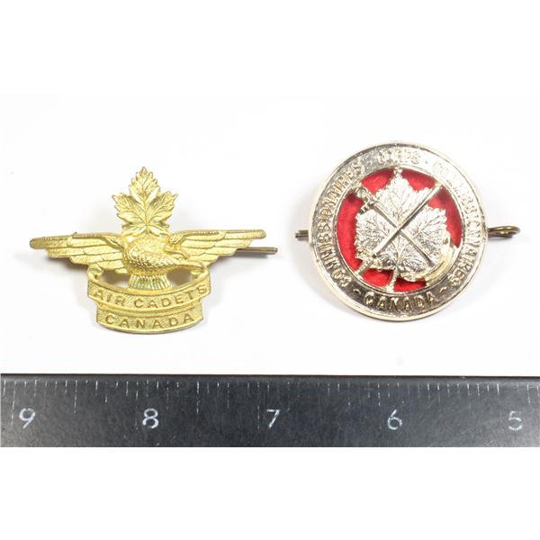 #203 Lot of 2 Canadian Cap Badge inc Corps of
