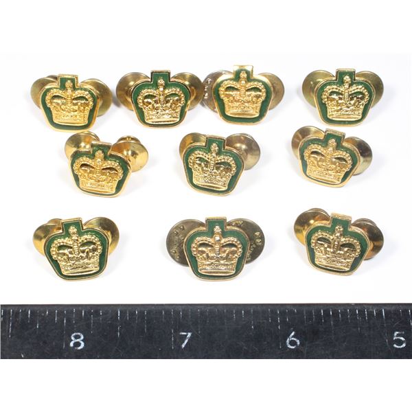 #209 Lot of 10 Canadian Military Crown Insignia