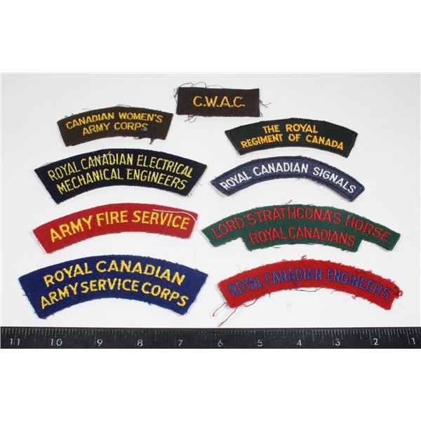 #223 Lot of Canadian / British Shoulder Titles