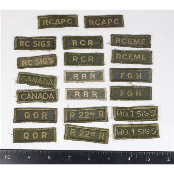 #228 10 Pairs Canadian Shoulder Titles QOR RRR