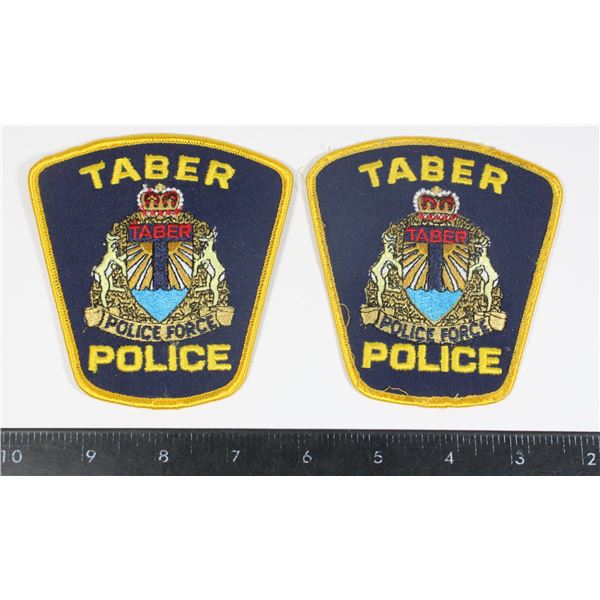 #273 Pair Taber Police Shoulder Title Patch Set