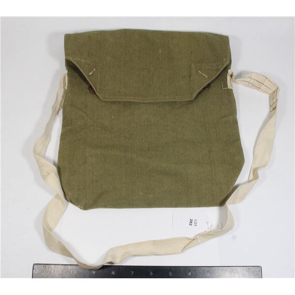 #282 WW2 1942 British Gas Mask Bag w/ Strap