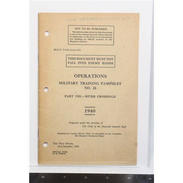 #292 WW2 Canadian Scottish Regiment Booklet