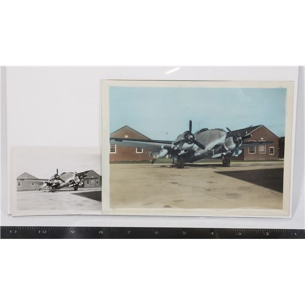 #298 2 WW2 RAF RCAF Airplane photos B/W + Colour