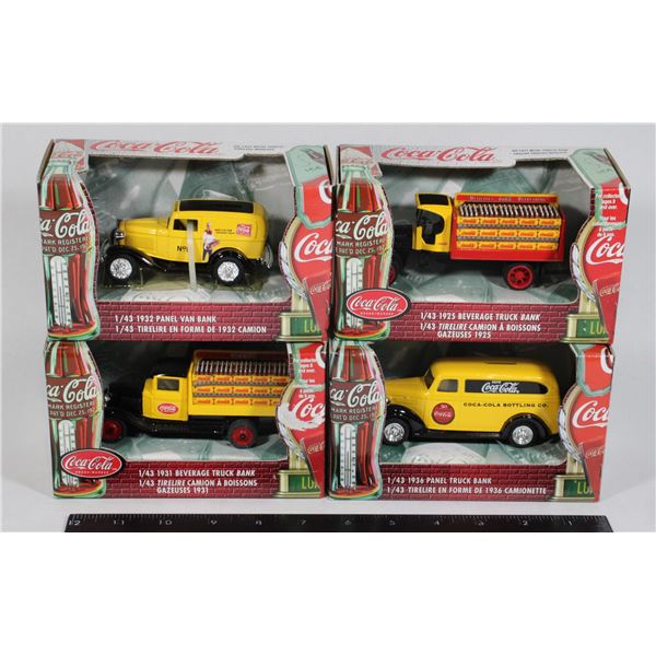 #357 1:43 Ertl Diecast Coca-Cola Vehicles Lot of 4