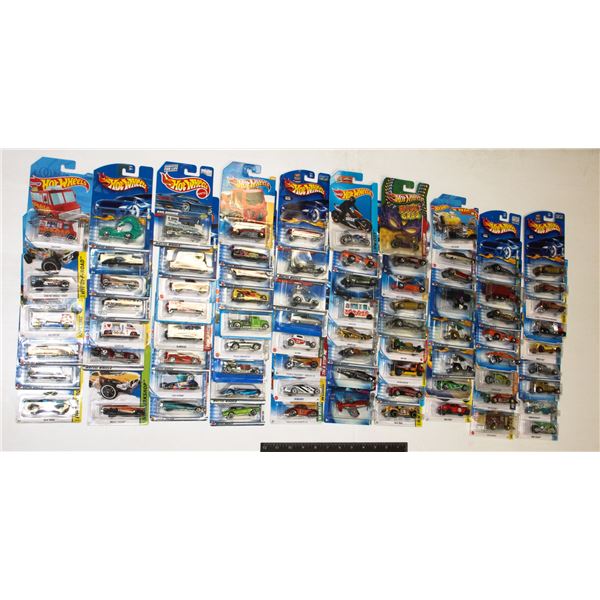 #445 Giant Lot of 80 Mattel Hot Wheels Cars Carded