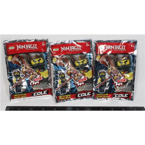 #591 Lot 3 Sealed Lego Ninjago Cole Mini Figures