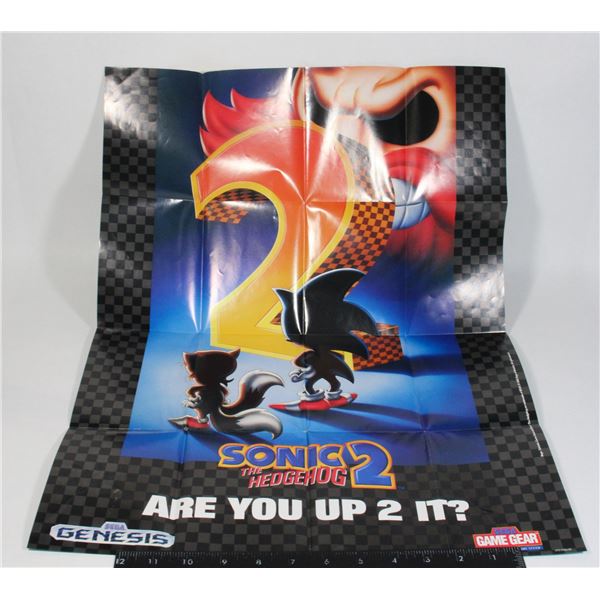 #617 Sega Genesis Sonic The Hedgehog 2 Poster