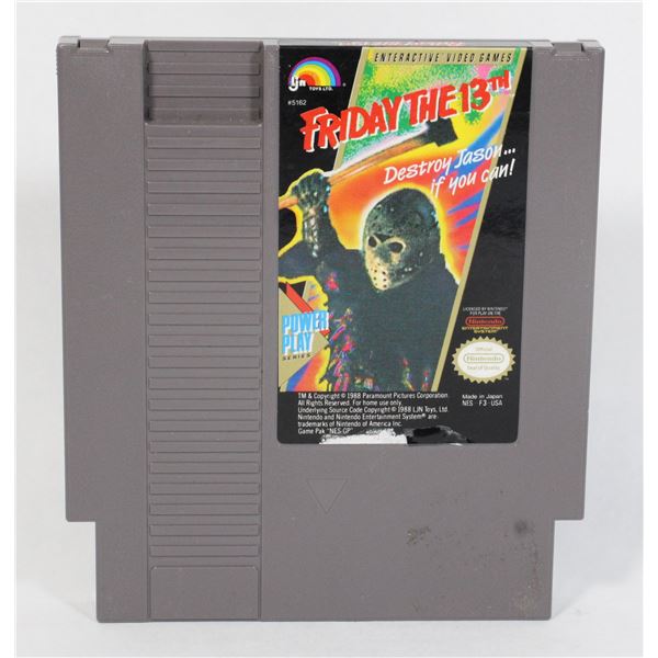 #626 Nintendo NES Friday the 13th Game