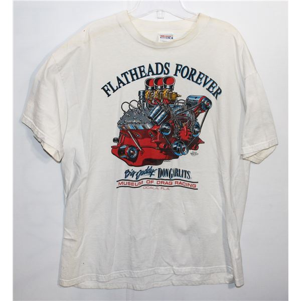 #821 Auto T-Shirt Flatheads Forever Drag Racing