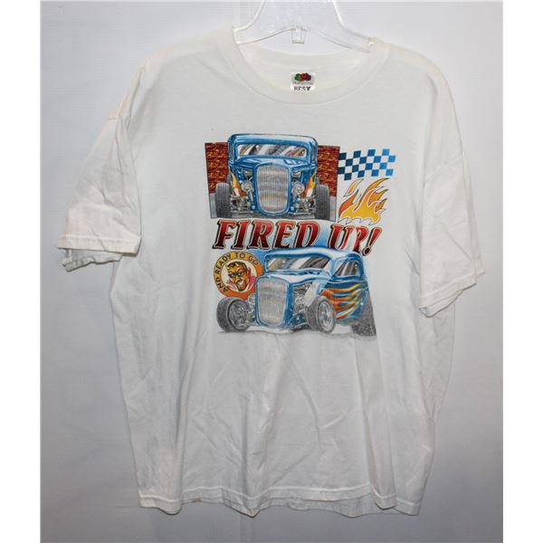 #824 Vintage Automotive T-Shirt Hot Rod Fired Up!