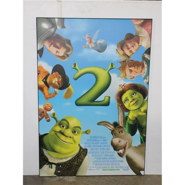 #939 Wood Mounted Movie Poster Shrek 2 2004