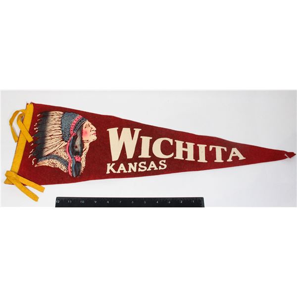 #985 1900's Pennant Wichita Kansas Chief
