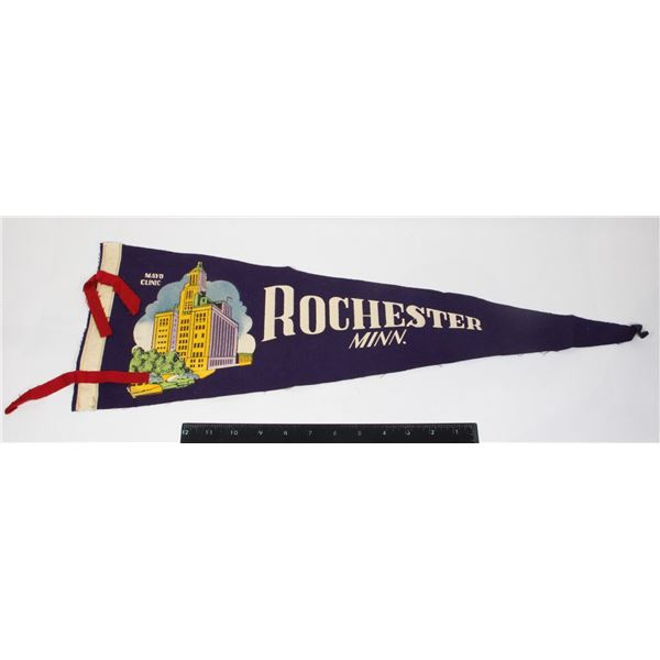 #989 1950s Pennant Rochester Minnesota Mayo Clinic