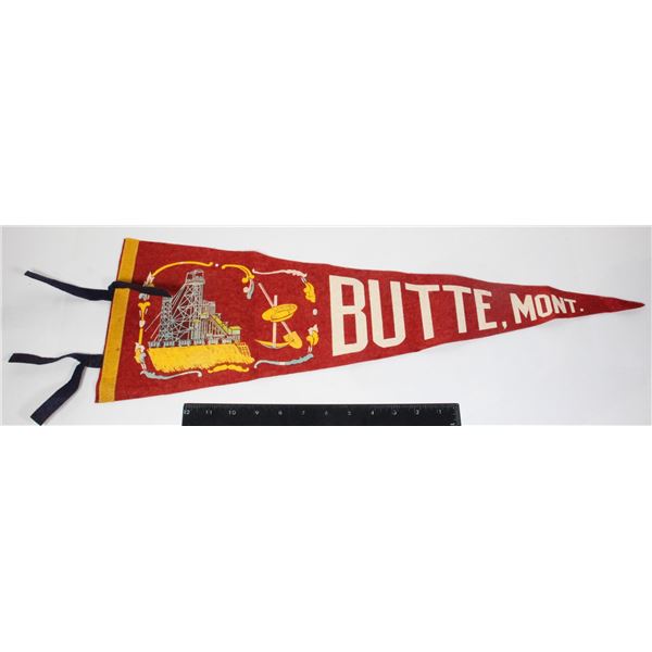 #996 1950's Pennant Butte Montana Oil Gold Design