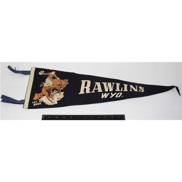 #1001 1900's Pennant Rawlings Wyoming Cowboy