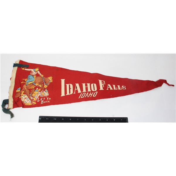 #1009 50's Pennant Idaho Falls Let 'Er Buck Cowboy