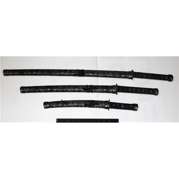 #1049 Set of Three Modern Katana Display Swords