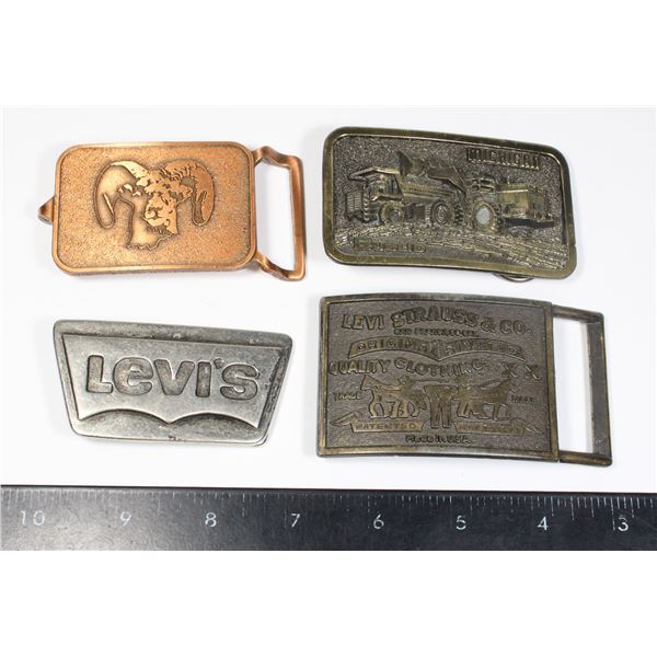 #1055 Lot of Belt Buckles Levi Strauss Euclid Etc