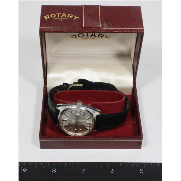 #1056 Rotary Wrist Watch w/ Case Swiss Made