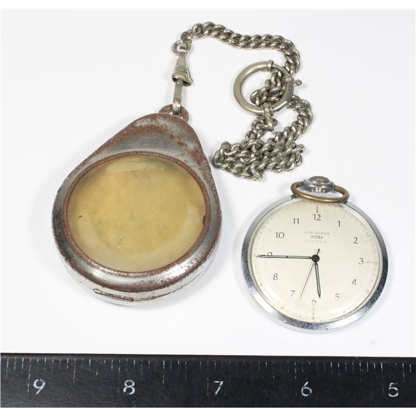#1059 Junghands Astra 17 Jewel Pocket Watch w/Case