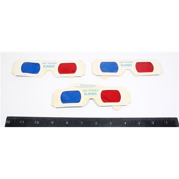 #1063 Lot of 3 1980'S 3D Video Glasses 3-D