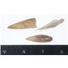 Image 1 : #1068 Lot 3 Ancient Arrowheads / Spear Tips Large