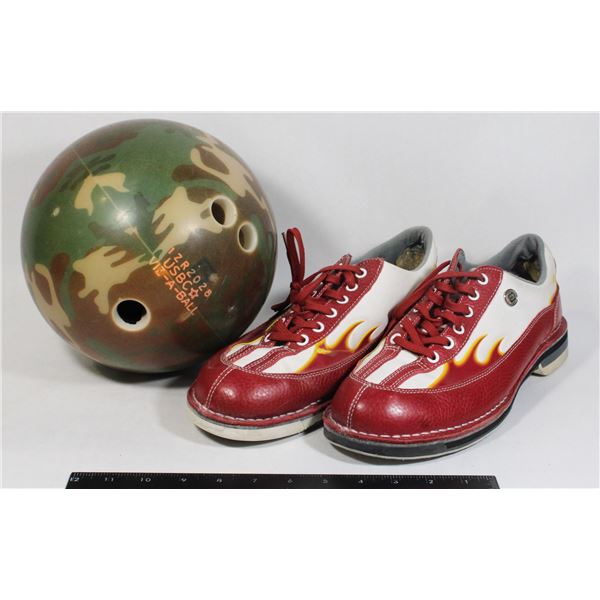 #1095 Bowling Ball 1ZR2028 USBC VIZ-A-BALL w/shoes