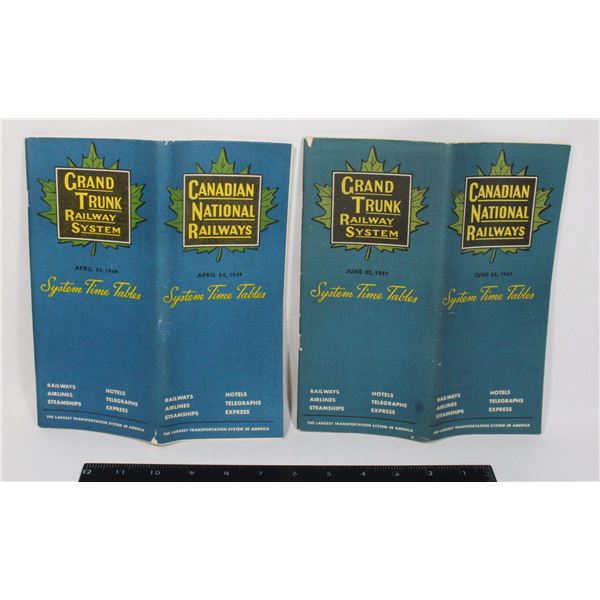 #1103 Grand Truck Railway System 1949 Time Tables