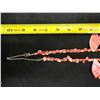 Image 11 : Amber-Colored Mother of Pearl Necklace w/ Leaves 20"L