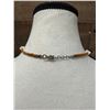 Image 5 : Hand Carved  Mother of Pearl Necklace w/ Dolphin & Shark Amakua 16"L