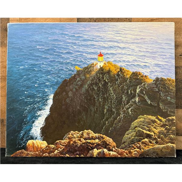 Makapuu Lighthouse Original Oil Painting by Daniel Kim '05, Unframed 20" x 16"