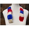 Image 8 : Vintage Hand-Sewn Hawaiian Red, White & Blue Feather Hat Band Lei on Flannel 25"L